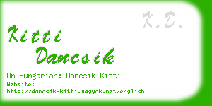 kitti dancsik business card